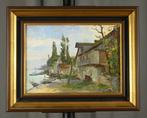 Georges Binet (1865-1949) - Village by the Lake, Antiek en Kunst