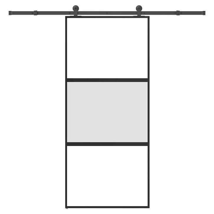 vidaXL Schuifdeur met beslag 90x205 cm gehard glas en, Doe-het-zelf en Verbouw, Deuren en Horren, Nieuw, Verzenden
