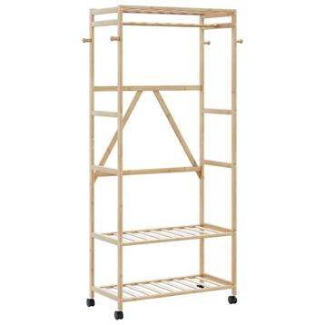 vidaXL Kledingrek met schappen en wielen 90x40x179,5 cm beschikbaar voor biedingen