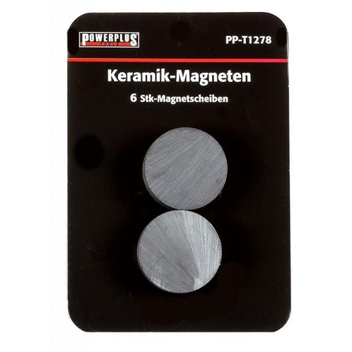Set van 6 stuks schijfmagneten 25 mm / keramische Ferriet, Doe-het-zelf en Verbouw, Gereedschapskisten, Ophalen of Verzenden