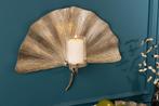 Decoratieve kandelaar GINKGO 44cm zilver handgemaakt metalen, Ophalen of Verzenden, Nieuw