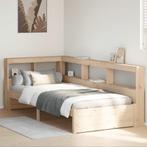 vidaXL Bed met boekenkast zonder matras massief grenenhout, Huis en Inrichting, 90 cm, Eenpersoons, Bruin, Verzenden