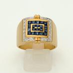 Ring Geel goud Diamant  (Natuurlijk) - Saffier, Sieraden, Tassen en Uiterlijk, Antieke sieraden