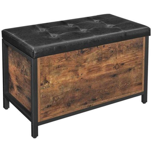 Hoppa! LSC80BX Opbergbank | Bruin/Zwart van €80 voor €63, Huis en Inrichting, Woonaccessoires | Kisten, Nieuw, Overige houtsoorten