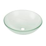 Wastafel wasbak waskom rond glas 42x42x14 cm transparant, Doe-het-zelf en Verbouw, Sanitair, Verzenden, Nieuw