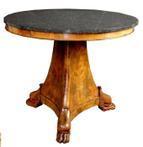 Tafel - Empire - Mahonie en marmer - 19e eeuw