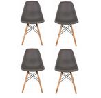 Moderne Stoelen Set 4 | Retourdeal | Beukenhout & Grijs, Huis en Inrichting, Stoelen, Nieuw, Ophalen of Verzenden, Vier, Modern