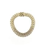 Gouden dubbele Prince of Wales schakelarmband, Sieraden, Tassen en Uiterlijk, Armbanden, Ophalen of Verzenden, Gebruikt, Overige kleuren