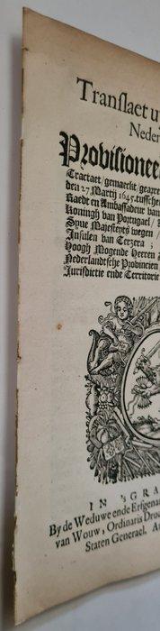 Anon. - Provisioneel ende particulier tractaet,...tussen..., Antiek en Kunst, Antiek | Boeken en Bijbels