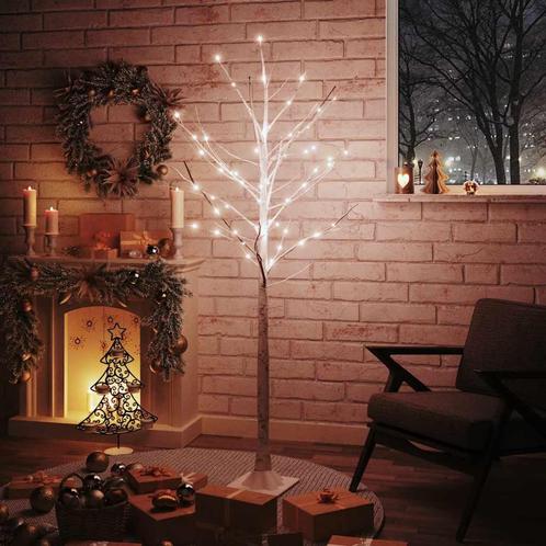 vidaXL Berkenboom LED 96 LEDs warmwit 180 cm wit, Diversen, Kerst, Nieuw, Verzenden