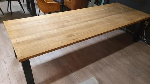 Recht oud eiken eettafel van 300x100x4,5cm, Huis en Inrichting, Tafels | Eettafels, Nieuw, Ophalen