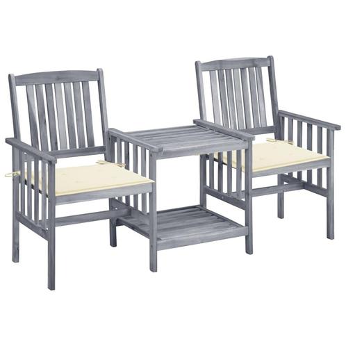 vidaXL Tuinstoelen met tafeltje en kussens massief, Tuin en Terras, Tuinsets en Loungesets, Tuinset, Nieuw, Hardhout, Verzenden