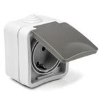 Stopcontact voor buiten | Q-link (Randaarde, Grijs), Verzenden, Nieuw