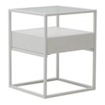 [en.casa] Bijzettafel Vissenbjerg met lade 51x40x40 cm wit m, Huis en Inrichting, Verzenden, Nieuw