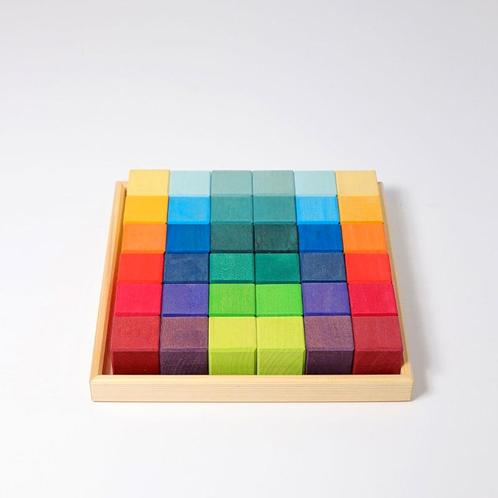 Grimms - Houten blokken Regenboog Mozaïek (36 stuks), Kinderen en Baby's, Speelgoed | Overig