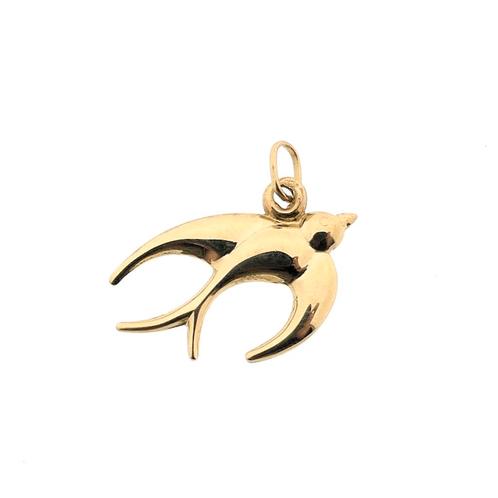 Gouden hanger van een vogel (kettinghanger, dieren hanger), Sieraden, Tassen en Uiterlijk, Bedels, Gebruikt, Overige merken, Goud