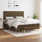 vidaXL Boxspring met matras stof donkerbruin 180x200 cm, Huis en Inrichting, Slaapkamer | Bedden, Eenpersoons, Bruin, Verzenden