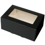 Taartdoos met venster 21x14x9cm. Zwart 3st, Verzenden, Nieuw