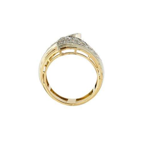 Statement ring - 18 karaat Geel goud, Witgoud Diamant, Sieraden, Tassen en Uiterlijk, Antieke sieraden