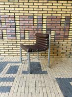 Fauteuil - Leder, Metaal - Stoel met chroom buisframe en, Antiek en Kunst