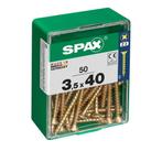 Spax Houtschroef 3.5x40mm - Phillips Z2 - 50 stuks, Doe-het-zelf en Verbouw, IJzerwaren en Bevestigingsmiddelen, Verzenden, Nieuw