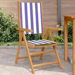 vidaXL Tuinstoelen 2 st massief acaciahout en stof blauw en, Tuin en Terras, Tuinstoelen, Verzenden, Nieuw, Hout