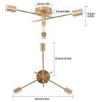 Gouden Plafondlamp – Retro Industriële 3-lichts E27 Design, Huis en Inrichting, Lampen | Plafondlampen, Verzenden, Nieuw