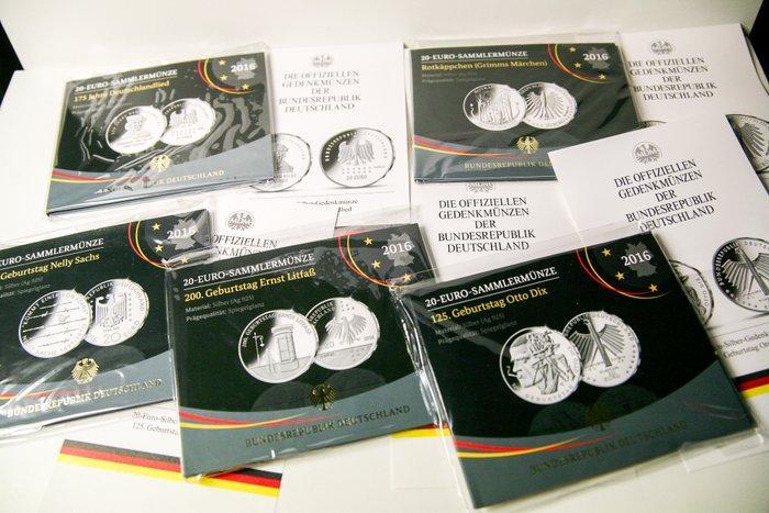 Duitsland. 20 Euro Sondermünzen Sterling Silber 2016, Postzegels en Munten, Munten | Europa | Euromunten