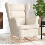 vidaXL Schommelstoel 74x90x102 cm linnen wit, Huis en Inrichting, Fauteuils, Verzenden, Nieuw