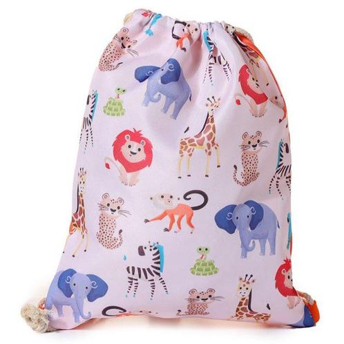 Trekkoord tas - Zooniverse - Olifant, Leeuw, Slang, Aap, Gir, Sieraden, Tassen en Uiterlijk, Tassen | Rugtassen, Nieuw, Ophalen of Verzenden