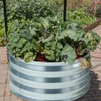 Plantenbak Andrano ronde bloembak Ø61x30,5 cm zilverkleurig, Verzenden, Nieuw