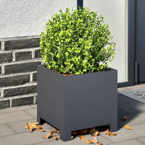 vidaXL Plantenbak 30x30x30 cm staal antracietkleurig, Tuin en Terras, Bloembakken en Plantenbakken, Nieuw, Metaal, Verzenden