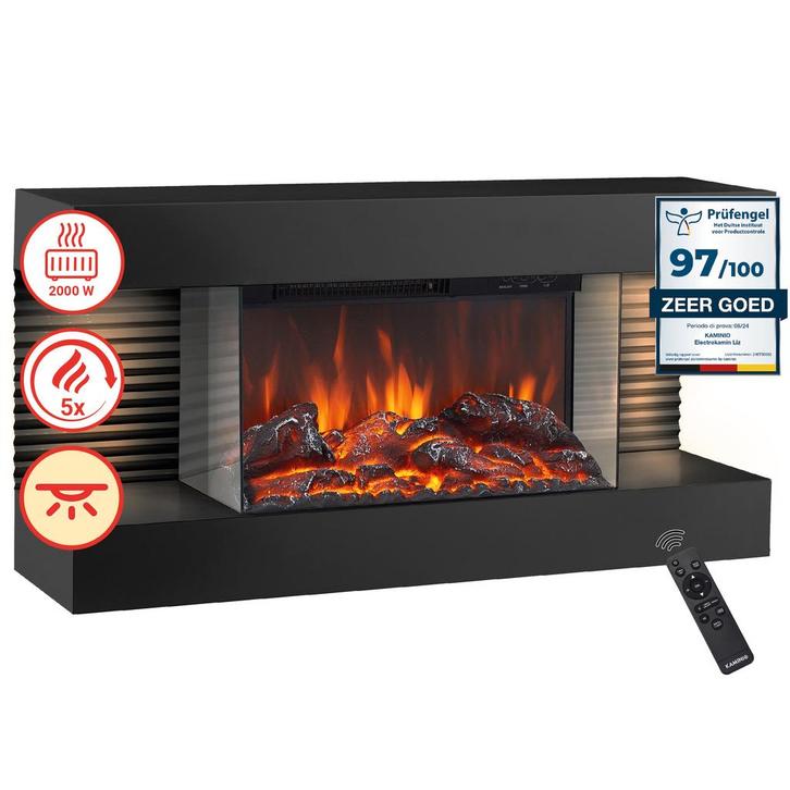 Elektrische haard LIZ - Elektrische wandhaard met verwarming, Huis en Inrichting, Kachels, Nieuw, Verzenden