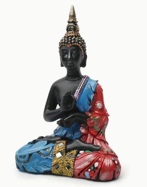 Boeddha beeld kleurrijk - 18 cm., Huis en Inrichting, Woonaccessoires | Overige, Nieuw, Verzenden