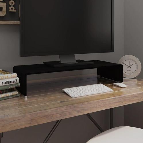 vidaXL Tv-meubel/monitorverhoger zwart 70x30x13 cm glas, Huis en Inrichting, Kasten | Televisiemeubels, 25 tot 50 cm, Nieuw, Glas