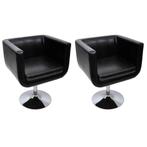 vidaXL Barstoelen 2 st kunstleer zwart, Verzenden, Nieuw