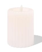 HEMA LED kaars 7.5x10cm rib ivoor, Verzenden, Nieuw
