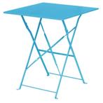 Bolero vierkante opklapbare stalen tafel turquoise 60cm, Verzenden, Nieuw in verpakking