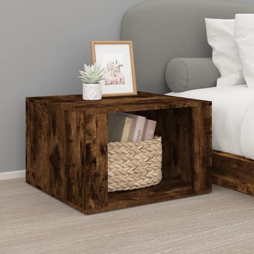 vidaXL Nachtkastje 57x55x36 cm bewerkt hout gerookt, Huis en Inrichting, Slaapkamer | Nachtkastjes, Nieuw, 45 tot 65 cm, Hout