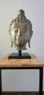 Boeddha hoofd - Brons, Hout - Thailand - 21e eeuw, Antiek en Kunst