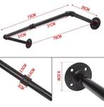 Industriële Kledingrail – Zwarte Wandhanger van Metaal, Verw, Huis en Inrichting, Verzenden, Nieuw