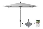 Platinum Riva stokparasol 2.5x2.5 - Light Grey met voet en, Nieuw, Parasolvoet, Verzenden, Kantelbaar