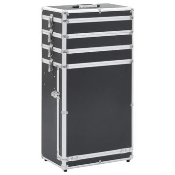 vidaXL Make-up trolley aluminium zwart beschikbaar voor biedingen