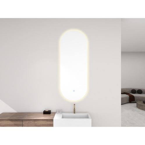 Ovale Spiegel Wiesbaden Lumia met Dimbare LED Verlichting en, Huis en Inrichting, Woonaccessoires | Spiegels, Nieuw, Vierkant