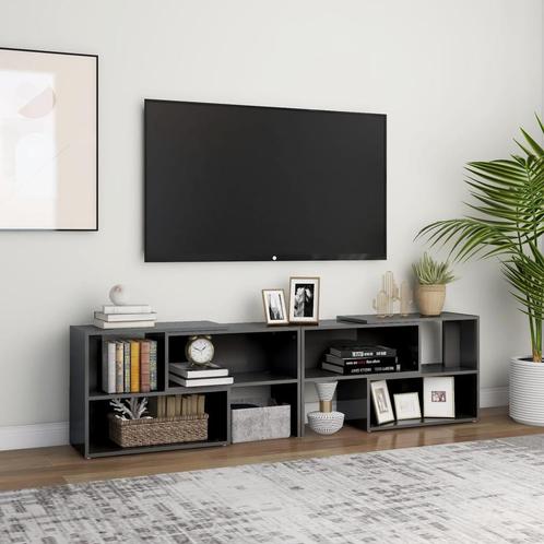 vidaXL Tv-meubel 149x30x52 cm bewerkt hout hoogglans grijs, Huis en Inrichting, Kasten | Televisiemeubels, 25 tot 50 cm, Nieuw