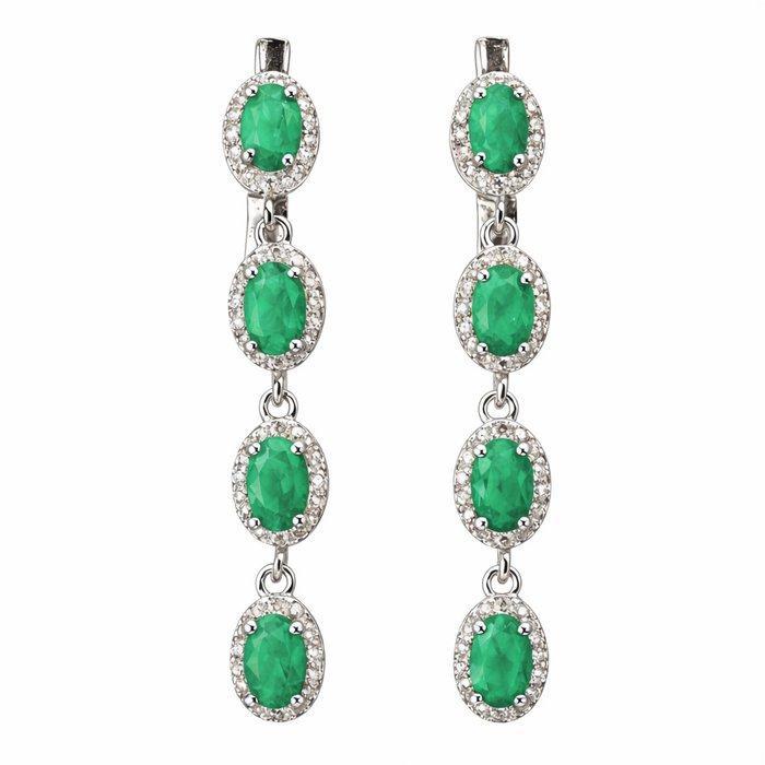 Zonder minimumprijs - Oorbellen Zilver, Verguld Smaragd -, Sieraden, Tassen en Uiterlijk, Oorbellen