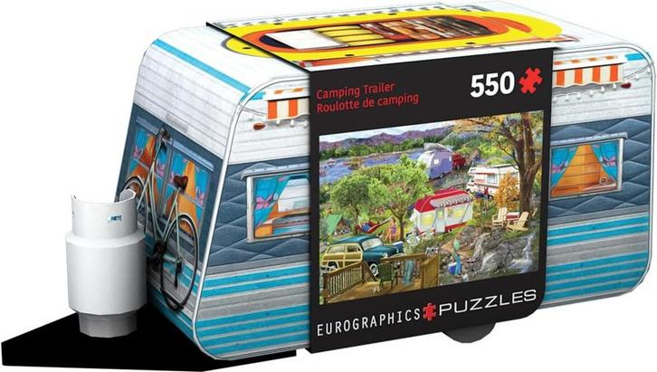 Camping Trailer Tin Puzzel (550 stukjes) | Eurographics -, Hobby en Vrije tijd, Denksport en Puzzels, Nieuw, Verzenden