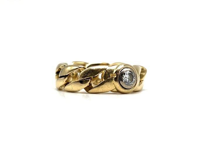 Ring - 18 karaat Geel goud - 0.20ct. tw. Diamant, Sieraden, Tassen en Uiterlijk, Ringen