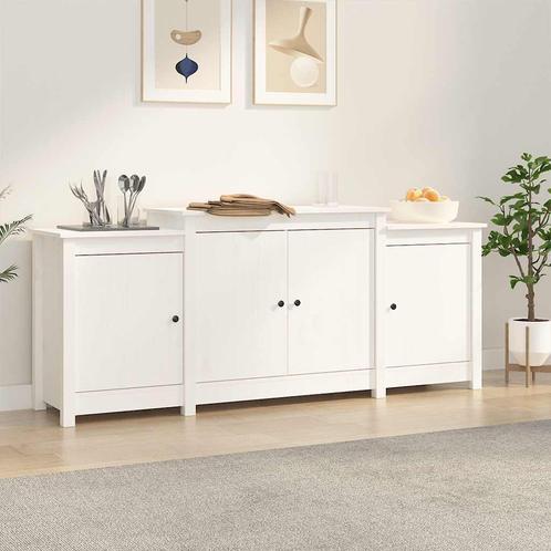 vidaXL Dressoir 164x37x68 cm massief grenenhout wit, Huis en Inrichting, Kasten | Dressoirs, 25 tot 50 cm, Nieuw, 150 tot 200 cm