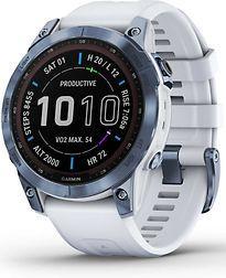 Garmin Fenix 7 47 mm mineral blue DLC titanium met, Telecommunicatie, Overige Telecommunicatie, Gebruikt, Verzenden